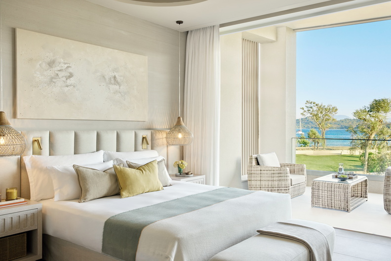 Tiara Holidays - Ikos Odisia - deluxe one bedroom bungalow suite balcony sea view